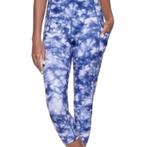 Athleta Pants - ATHLETA Salutation Stash Pocket Blue Tie Dye 7/8 Tight Leggings XSmall